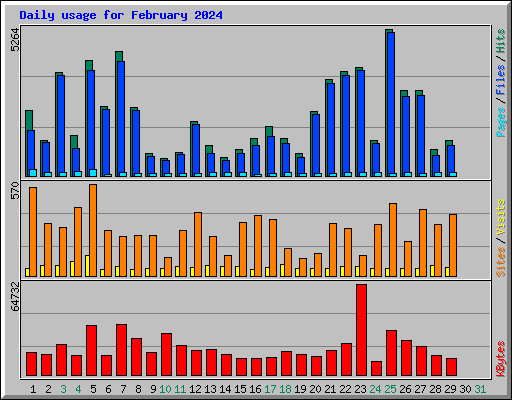 Daily usage for February 2024